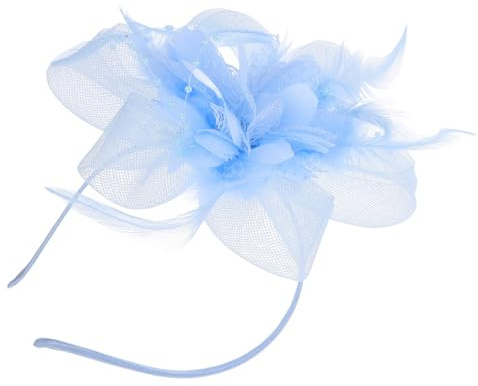 SAFIGLE Fascinateur Mariage Femme Bandeau Plume Léger Élégant pour Fête Thé Cérémonie Accessoire Cheveux Bleu