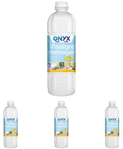 Onyx - Vinaigre ménager Parfum Citron - Nettoyant, Détartrant Multi-Surfaces et Multi-Usages - Nettoie et Fait Briller- Ecocert - 100% d'Ingrédients d'origine Naturelle - Fabrication Française - 1L