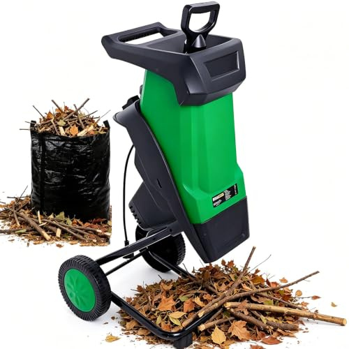 CLEASEBILY Trituratore Rami e Foglie, biotrituratore Elettrico, 2400W, 4500rpm, Sacco 50L, Alta efficienza, 15:1 riduzione, per Giardino e Cortile, Ideale per Pulizia