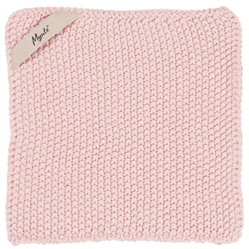 Topflappen 'Mynte' in ROSA gestrickt aus Baumwolle von IB Laursen