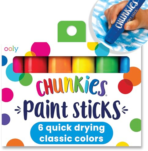 Ooly Bâtons de peinture sans désordre pour enfants, Lot de 6 bâtons de peinture tempera séchant rapidement, fournitures artistiques pour tout-petits et enfants