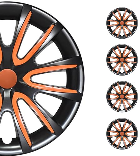 OMAC Radkappen 16 240 Schwarz Orange 4tlg | Radzierblenden, Radblenden, Einsatz, ABS