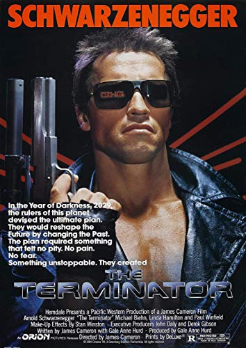 Póster de The Terminator A4 sin marco, película de ciencia ficción americana, anuncio de cine, estrella de cine Arnold Schwarzenegger, famosa imagen de celebridad, impresión de arte para dormitorio,