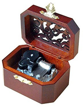WESTONETEK Vintage Wood Carved Mechanism Musical Box Wind Up Music Box Gift for Christmas/Birthday/Valentine's Day, Melody You are My Sunshine
