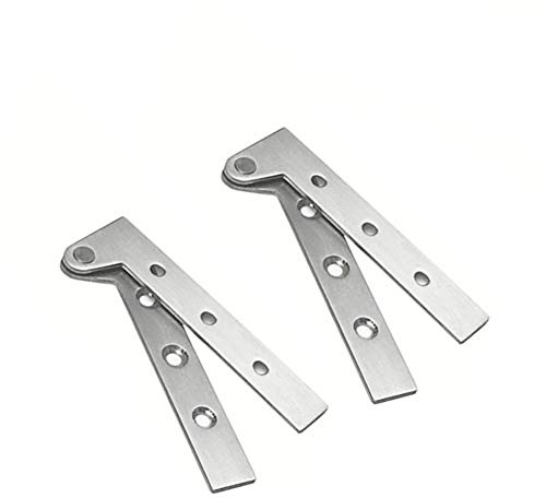 2 Set Cerniere per Porte, Cerniere a Perno per Porte Nascoste con Rotazione a 360 Gradi in Acciaio Inossidabile, Cerniere per Coltelli Sfalsati, Cerniere per Coltelli con Offset da 4 Pollici