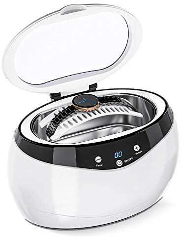 Signstek Ultrasonic Cleaner, 40000Hz 650ml Ultrasonic Jewellery Cleaner Machine for Jewelry Ring Earring Necklace Glasses Watch Metal Coins Dentures Razots