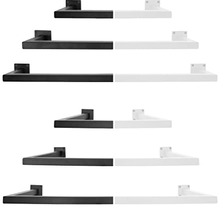 Natural Goods Berlin 1x Kleider-Stange RECHTECK | Einfache Wand-Montage | Kleider-Stangen aus Metall in Schwarz | Wand-Garderobe 60x12 cm