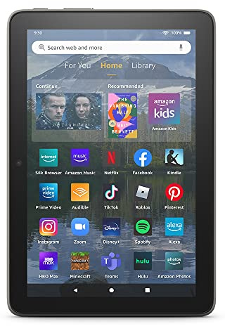 Amazon Fire HD 8 Plus tablet, 8” HD Display, 32 GB, 30% faster processor, 3GB RAM, wireless charging, (2022 release), Gray