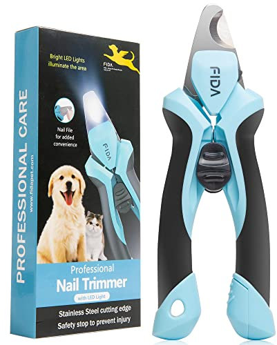 Fida Dog Nails Clippers with Light for Large Dogs, Dog Nail Clippers with Safety Guard & Nail File & 3.5MM Sharp Blade for Thick Nails, Make Every Snip Quick and Safe