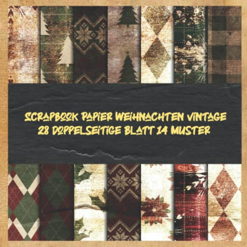 Scrapbook Papier Weihnachten vintage 28 doppelseitige Blatt 14 Muster