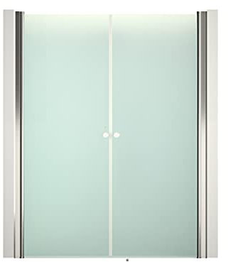 Doppelflügige Dusche Satiniert 195 cm x 135-140 cm x 6 mm | ESG | Nano