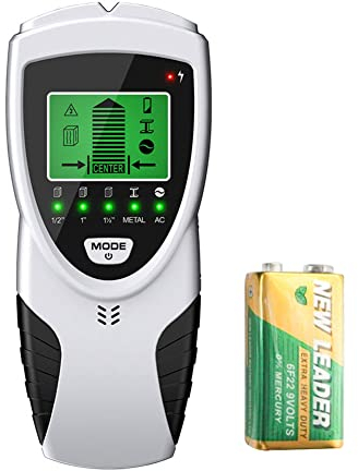 Auveach 5 in 1 Rilevatore Metallo Digitale Rilevatore da Parete Stud Finder Scanner con Display LCD per Legno, Filo AC e Metallo