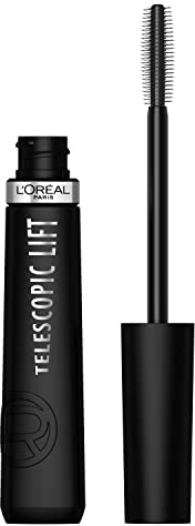 L'Oréal Paris Telescopic Lift Washable Mascara, Lengthening and Volumizing Eye Makeup, Lash Lift with up to 36HR Wear, Black Brown, 0.33 Fl Oz
