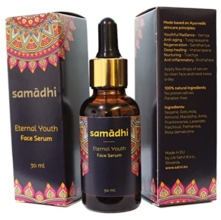 Samadhi 100% Natürliches Luxus-Gesichtsserum – Hohe Dosis Vitamin C, Kollagenfördernd, Vegan, Nährend, Anti-Aging, Für Strahlende und Klare Haut