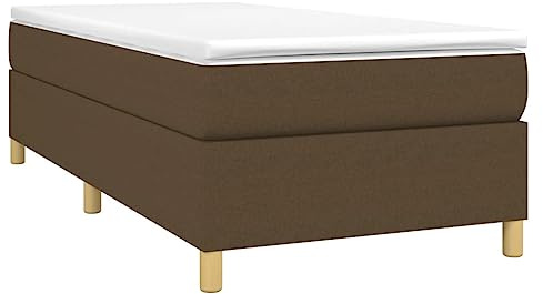 vidaXL Boxspring-sängram mörkbrun 90x190 cm tyg