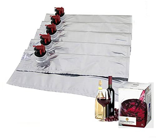 HpLive 5Pcs Wine Dispenser Red Wine Box Bag, Bag in Box Container for Bag in Box Beverage Container/Wine Cooler - 5 L
