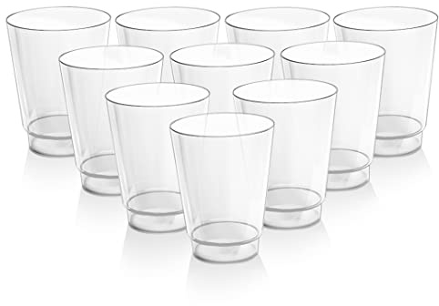 Acrimet Kunststoffbecher, wiederverwendbar, 300 ml (10 oz), Trinkbecher für Wasser, spülmaschinenfest, stapelbar, bruchsicher, langlebig (Farbe Transparent Kristall) (10er-Set)