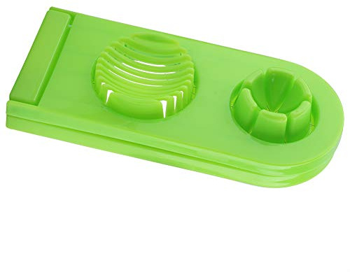 Eierschneider, Erdbeerschneider, Eierschneider Für Gekochte Eier, Eierschneider Mit Doppelfunktion, Gemüseschneider, Küchenhelfer Für Die Hausmannskost(Grün)