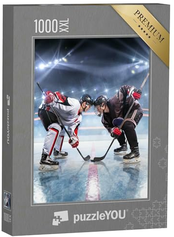 Puzzle 1000 Teile XXL „Eishockeyspieler beginnt Spiel“ – aus der Puzzle-Kollektion Menschen, Eishockey
