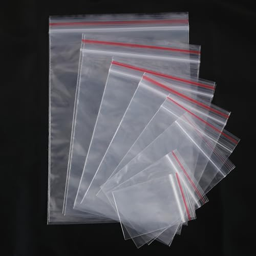 newlng Transparent Sachets Assortiment Sachets Plastique à Fermeture 12cm X 17cm Petit Sachet Refermable Lot de Pochette en Plastique 200Pièces(Plusieurs Tailles Disponibles)