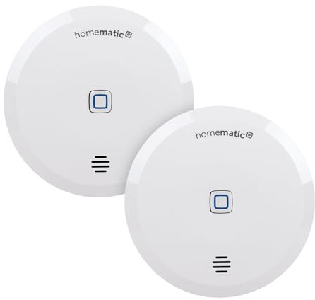 Homematic IP Smart Home 2er-Set Wassersensor, Wassermelder für zuverlässige Alarmierung per Sirene und Push-Benachrichtigung in der Smartphone-App bei Feuchtigkeit und Wasser