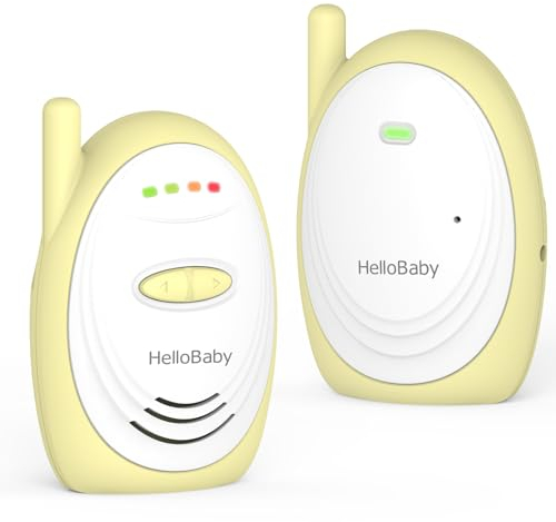 Hellobaby HB168 Audio-Babyfone, Babyphone Digital mit DECT-Technologie Sicheres Audio Babyphone - 300m Große Reichweite Audio Baby Monitore, ECO Mode, Ton-Anzeigegerät, USB-Verbindung