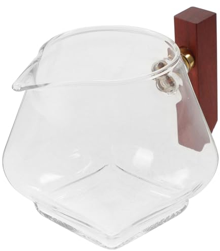 Glass Gravy Sauce Boat with Wooden Handle for Serving