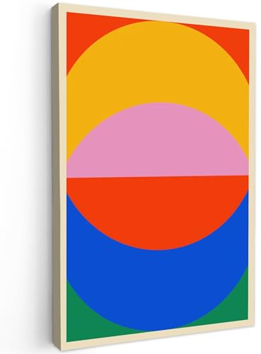 MuchoWow© Leinwand Bilder Wanddeko Wohnzimmer Aesthetic Room Decor Deko | 40x60 cm - Zimmer Wandbilder Modern Fotogeschenke Bauhaus - Abstrakte Kunst - Retro