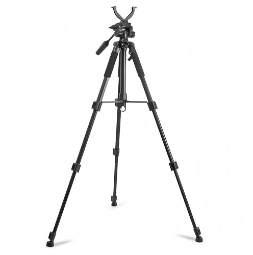 JINSE Trípode de tiro para rifles, trípode de rifle ligero ajustable de 24 a 72 pulgadas para caza, tiro y al aire libre