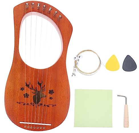 Mikinona 7-saitige Leierharfe Aus Holz Tragbares Saiteninstrument Für Anfänger Und Kinder Mit Glatter Oberfläche Und Klarem Klang