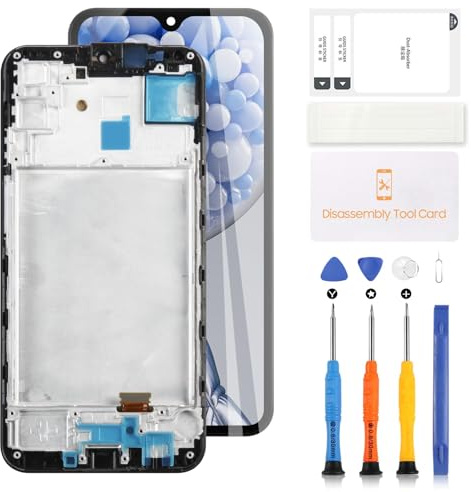 OLED-LCD-Display für Samsung Galaxy A15 4G/5G, Ersatzdisplay für Samsung A15 5G 2023 SM-A156U A156P A156W, LCD-Display, Touch-Digitalisierer, Montage-Reparatur-Set (große Größe mit Rahmen)