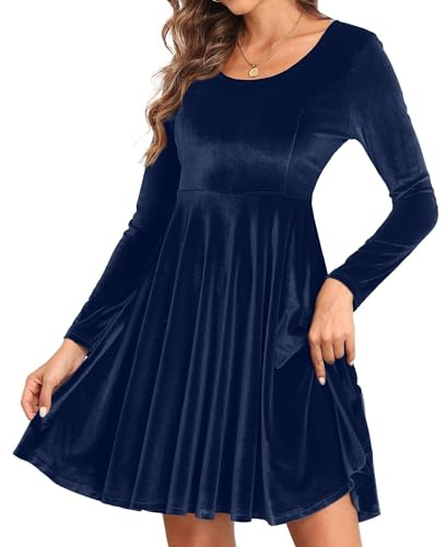 CheChury Vestidos Invierno Mujer Elegante Vestidos de Fiesta Manga Larga Vestido de Cóctel Bodycon Vestidos de Noche Otoño Terciopelo Vestidos Vintage Midi Vestido de Navidad Casual Minivestido Sexy