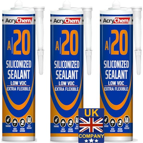 BONDIFY Sigillante Impermeabile per Finestre Bianco, Interni Esterni Silicone Acrilico Verniciabile Bianco 500g x 3 SENZA SOLVENTI Silicone Acrilico Sigillante per Crepe e Fessure, Bagno Cucina, Porta