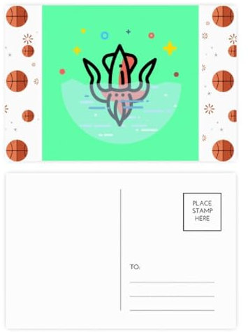 Octopus Mignon Animation Tintenfisch Basketball Postkarten-Set Dankeskarte Mailing Seite 20 Stück