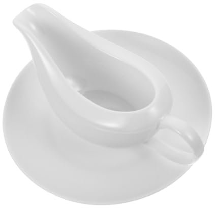 Alipis Salsiera e Barca Per Condimenti in Ceramica Bianca, Set Per Salsa Di Pomodoro e Salsa Di Bistecca, Adatta Per Cucina, Feste e Decorazione Tavola