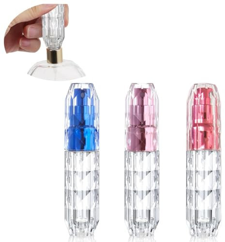 3 Pièces 5ML Bouteille Vaporisateur de Parfum, Vaporisateurs de parfum vide rechargeable, Mini Portable vaporisateur Bouteille, Pulvérisateur de parfum avec fenêtre, Pour Homme Femme Voyager