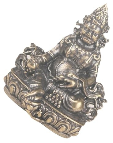 IMIKEYA Vintage Messing Buddha Statue Reichtums Dekor Für Zuhause Kupfer Skulptur Mit Zarten Verzierungen Retro Haushaltsbedarf Figur Messing Kunsthandwerk