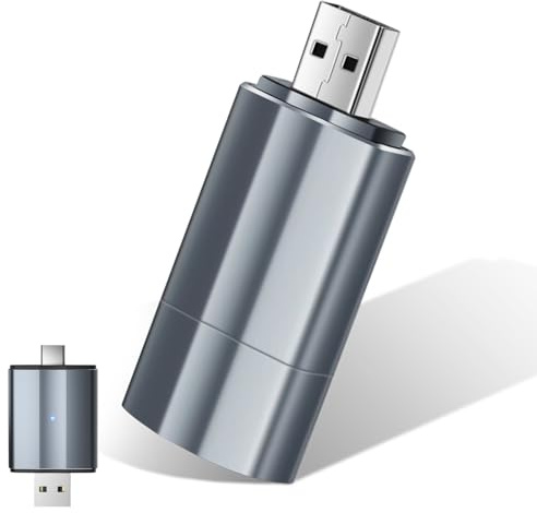 Romon Carplay sans Fil, 2025 Android Auto sans Fil Mini Edition pour iPhone [Type-C et USB, Plug&Play] Compatible avec Les véhicules à partir de 2016, Adaptateur sans Fil 2-en-1,Argenté