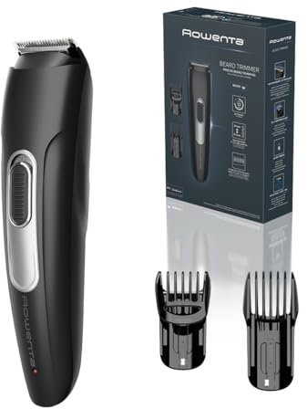 Rowenta Stylis, Rasoio Regolabarba Professionale da Uomo con Lame in Acciaio Inox, 21 Lunghezze Taglio, 2 Pettini Regolabili, 90 Min Autonomia, TN2804E0