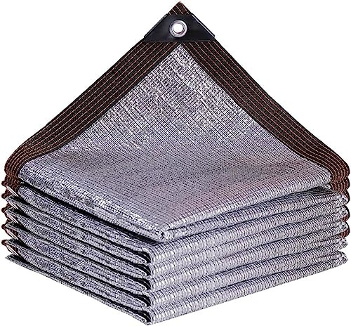 Rete parasole in alluminio, 7 m x 12 m, riflettente, resistente ai raggi UV, per giardino, fiori, piante, patio, prato, copertura dell'ombra del 99%, telo in rete