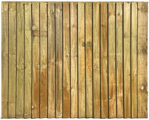 6FT x 5FT Feather Edge Timber Fence Panels - Tanalised Pressure Treated Security Closeboards - Vertical Garden Boundary Boards (Pack of 4) (4)