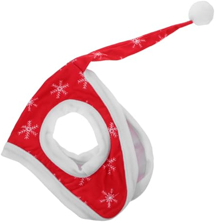 HEMOTON Pferde Weihnachtsmütze Aus Weichem Plüschfleece Mit Rotem Schneeflockenmuster Verstellbar Große Größe Festliches Party Und Fotokostüm Für Pferde Weihnachts Dekoration Im Stall
