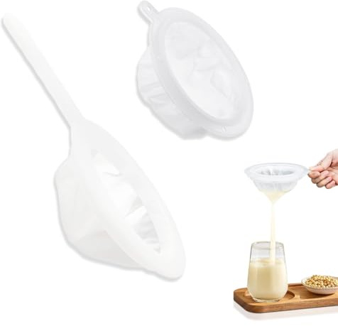 JYNXOR 2 Piezas Colador de Cocina Multiuso de Tela Filtro Eficiente para Aceite y Jugos, Mango de Plástico Ergonómico, 400 Mallas