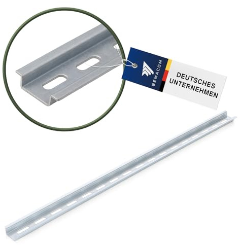 Bemacom Hutschiene Din Schiene T Nut Schiene Verteilerschrank Montageschiene Schaltschrank Einbau Wandschiene gelocht 1000mm x 35mm x 7,5mm Metallschiene Zählerschrank Profilschiene 5 Stück