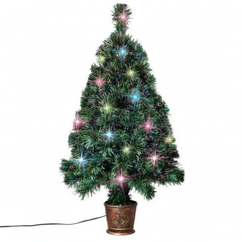 EUROtops Weihnachtsbaum Farbwechsel, LED-Fiberglasbaum, Bluetooth, 90 cm | Farbwechselnde Beleuchtung, Dekobaum mit Ständer, Lautsprecher für Musik, sofort einsatzbereit