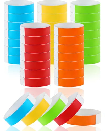 500PCS Wristbands for Events, 5-Color Wrist Bands for Event, Tamper-Proof Design Prevents Reuse, VIP Identification Bracelets, Waterproof Paper Admission Wristbands for Party Music Festival Concert