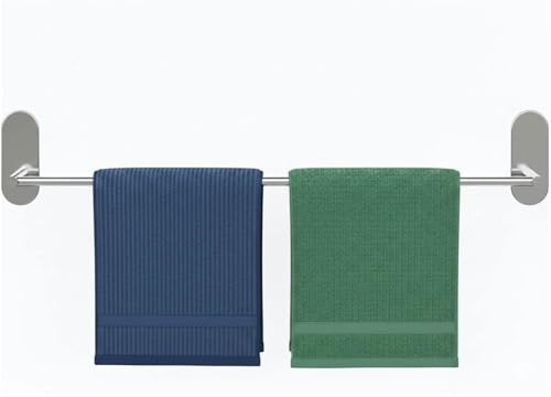 Porte-serviettes autocollant sans perçage 40 cm en acier inoxydable SUS304 – Montage mural étanche pour salle de bain, douche, toilettes d'invités et cuisine