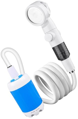 MHADBKH Waterproofed Outdoor Shower with Sealing Motor 3 Pressure Settings for Camping and Bathroom Camping Shower with PVC Hose