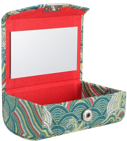 Healeved Organisateur de Rouge à Lèvres Vintage en Tissu Léger Design Chinois Imprimé, Étui Portable pour Paquet à Main, pour Bureau et Maison