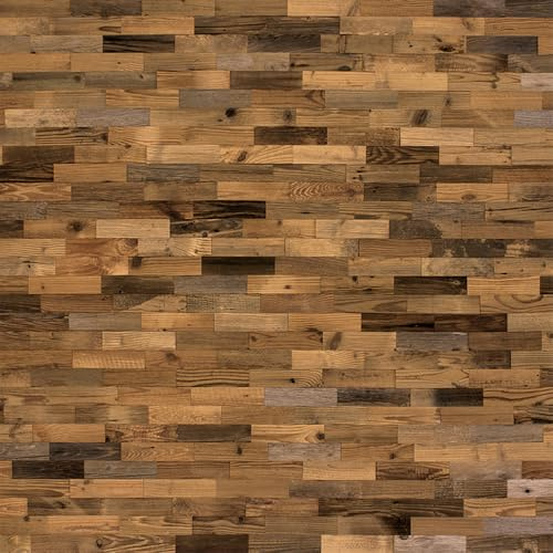 wodewa | Wandverkleidung Altholz Kiefer Vintage | 1m² 3D Echtholz Wandpaneele 200x50mm | Rustikal Shabby Chic | Made in Germany | strukturiert Natur 200